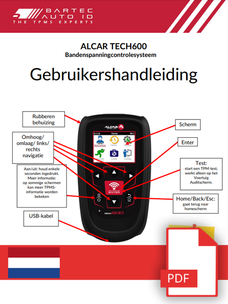 ALCAR TECH600 User Manual Dutch