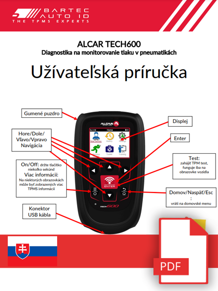 ALCAR TECH600 User Manual Slovak