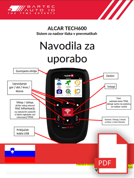 ALCAR TECH600 User Manual Slovenian
