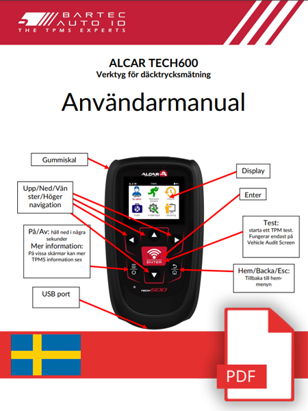 ALCAR TECH600 User Manual Swedish