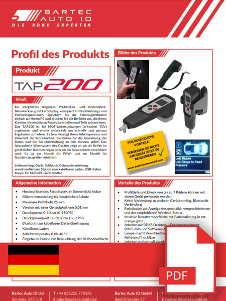 TAP200 Produktdatenblatt German