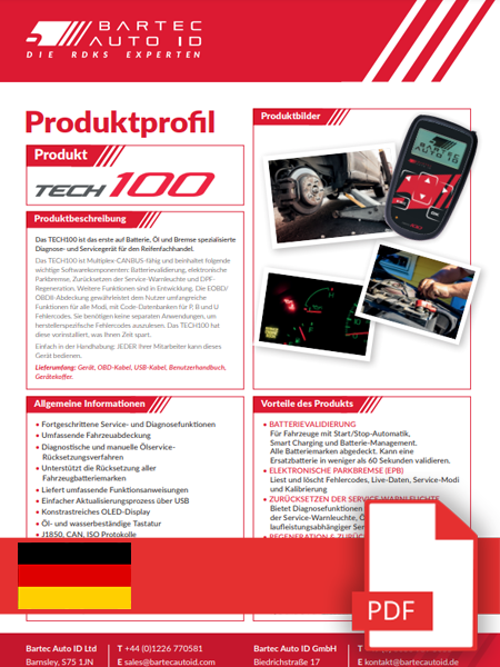TECH100 Produktdatenblatt German