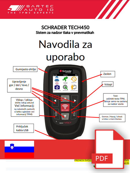 TECH450 User Manual Slovenian