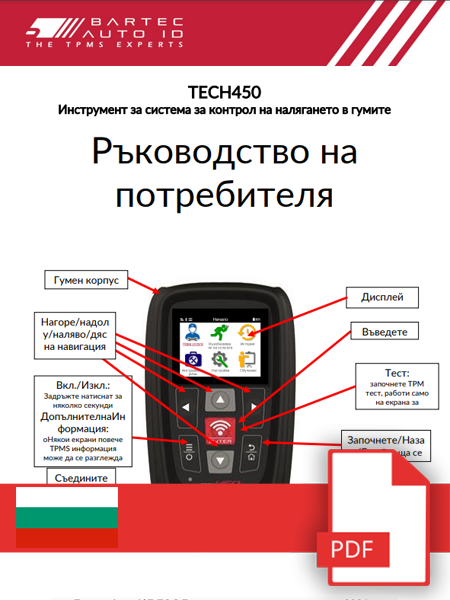 TECH450 User Manual Bulgarian