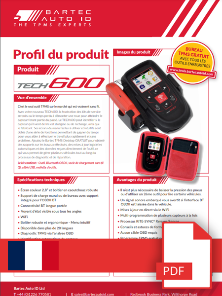TECH600 Data Sheet French