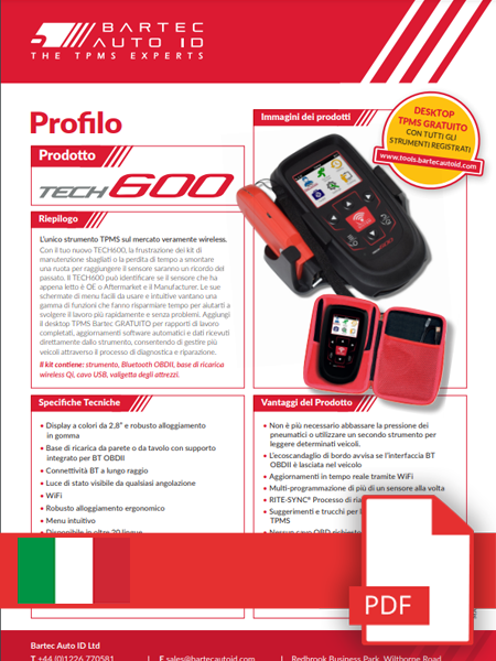 TECH600 Data Sheet Italian