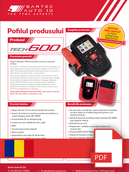 TECH600 Data Sheet Romanian