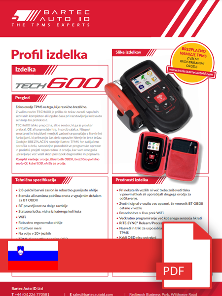 TECH600 Data Sheet Slovenian