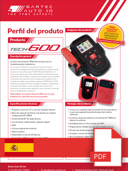 TECH600 Data Sheet Spanish