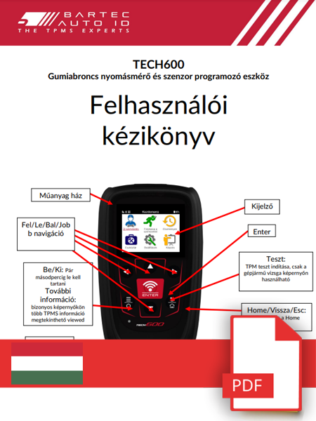 TECH600 User Manual Hungarian