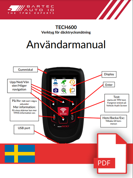TECH600 User Manual Swedish