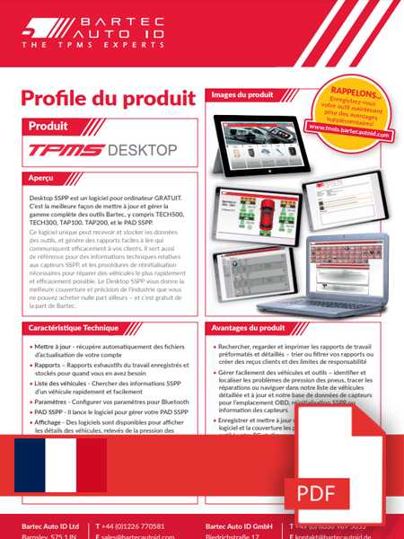 TPMS Desktop Scheda Dati French