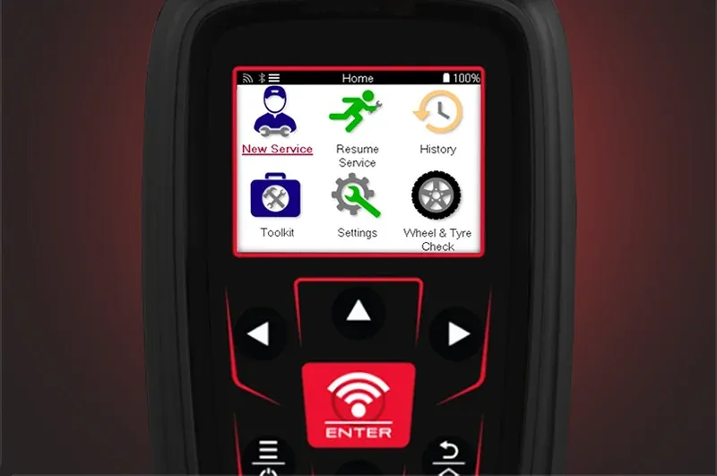 Bartec TECH600 TPMS diagnostic tool displaying its main menu